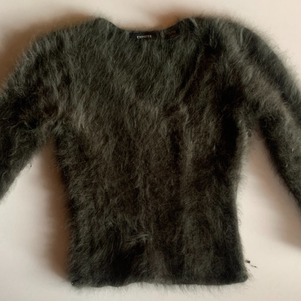 Express Angora sweater charcoal gray/black